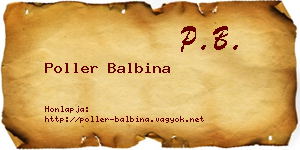 Poller Balbina névjegykártya